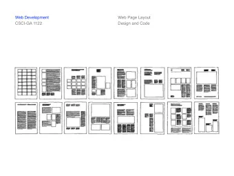 Web Development  Web Page Layout  CSCI-GA 1122  Design and Code  Web Development  Web Page Layout