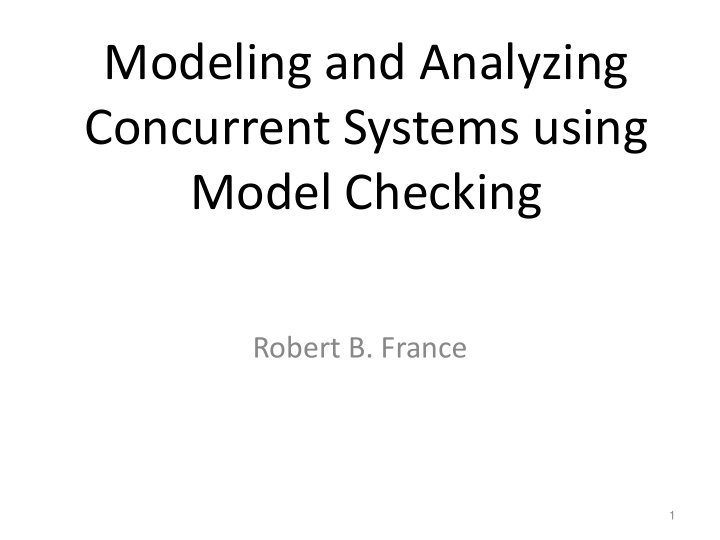 modeling and analyzing concurrent systems using model