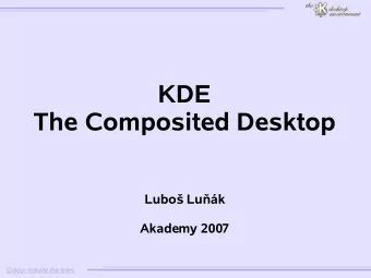 KDE  The Composited Desktop  Lubo Luk  Akademy 2007  Colour outside the lines  Contents