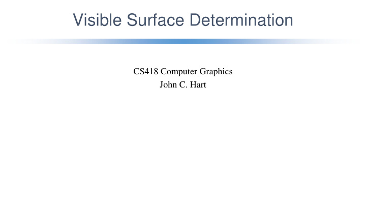 visible surface determination