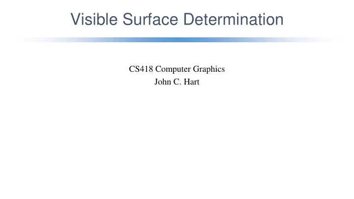 visible surface determination