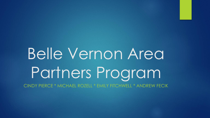 belle vernon area partners program