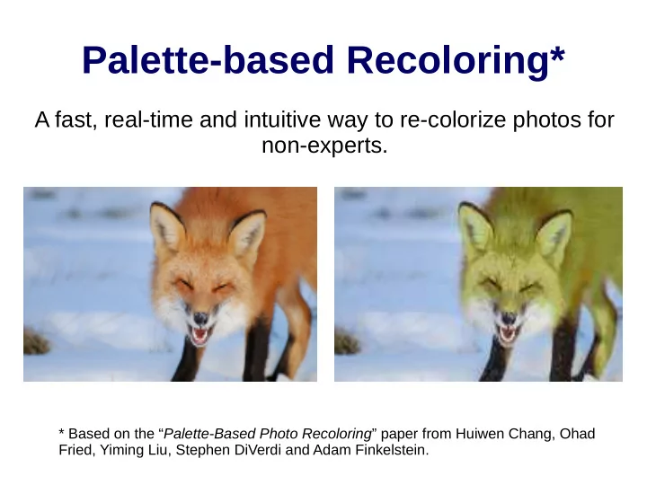 palette based recoloring