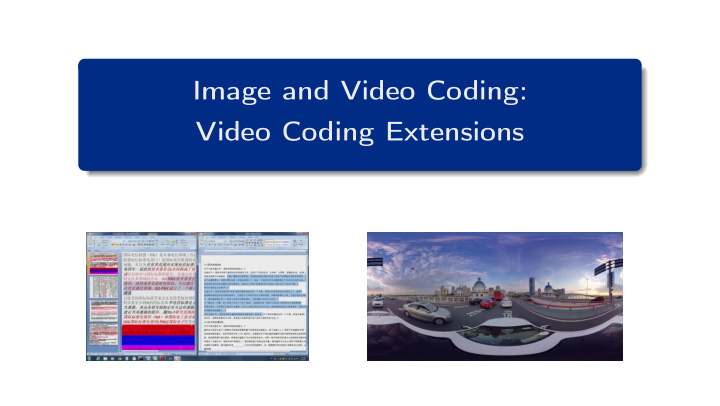 image and video coding video coding extensions