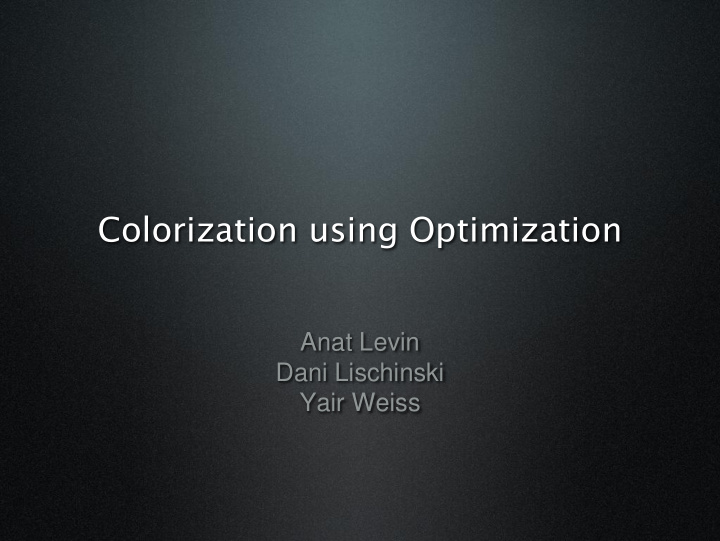 colorization using optimization