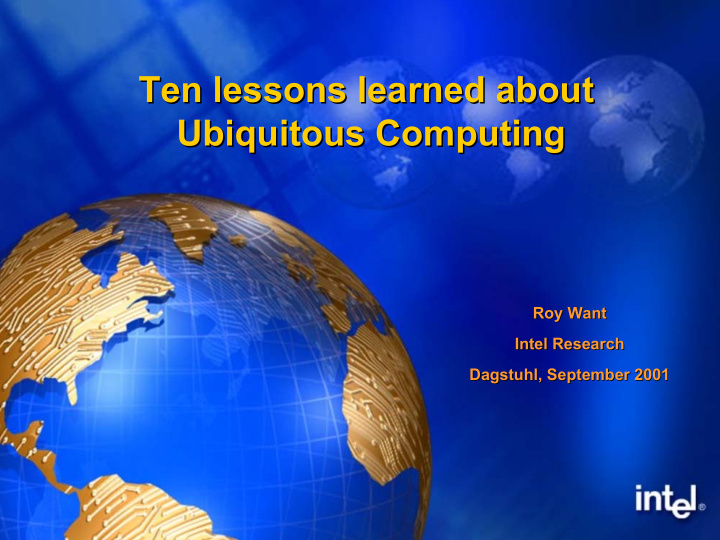 ten lessons learned about ten lessons learned about