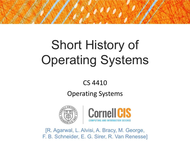short history of operating systems