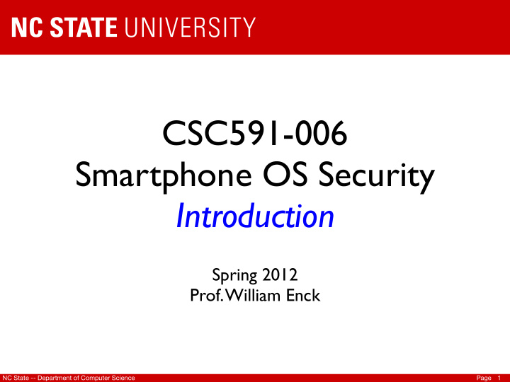 csc591 006 smartphone os security introduction