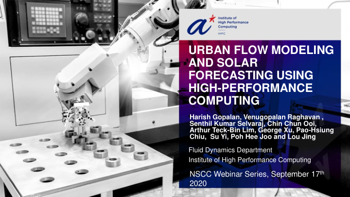 urban flow modeling and solar forecasting using high