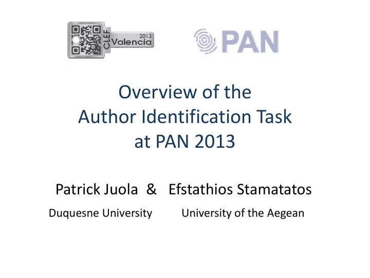 author identification task