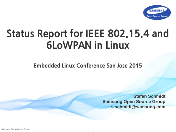 status report for ieee 802 15 4 and 6lowpan in linux