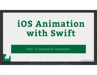 iOS Animation  with Swift  Part 13: Interactive Transitions  UINavigationControllerDelegate