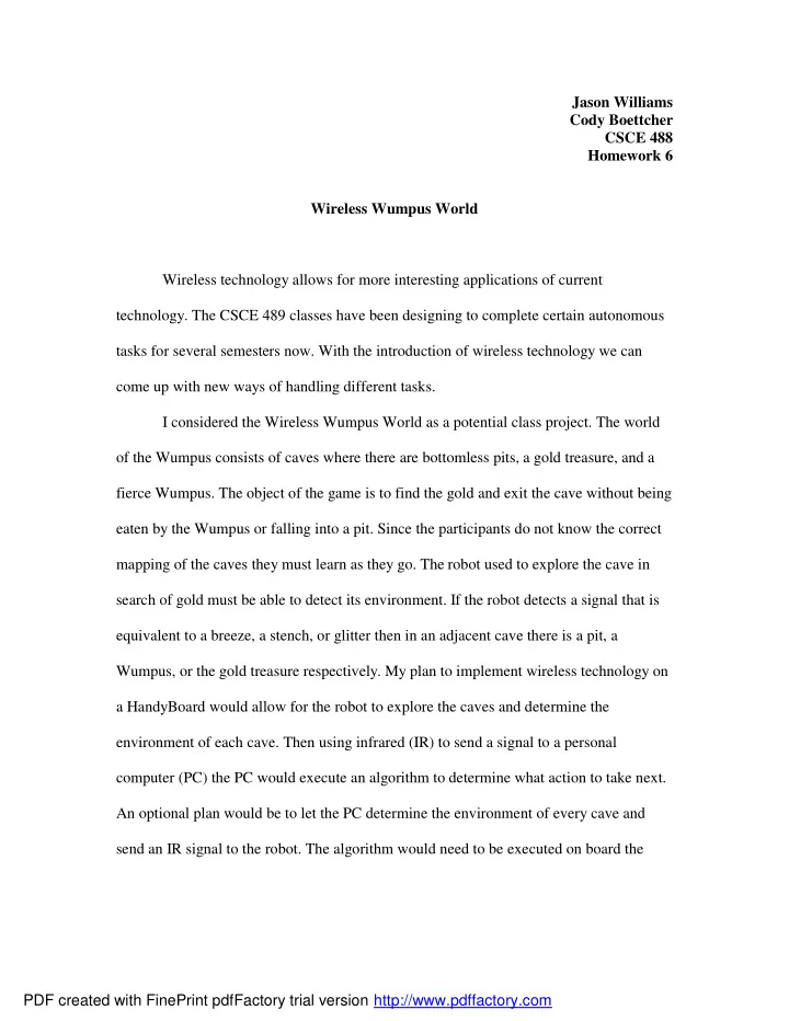 jason williams cody boettcher csce 488 homework 6
