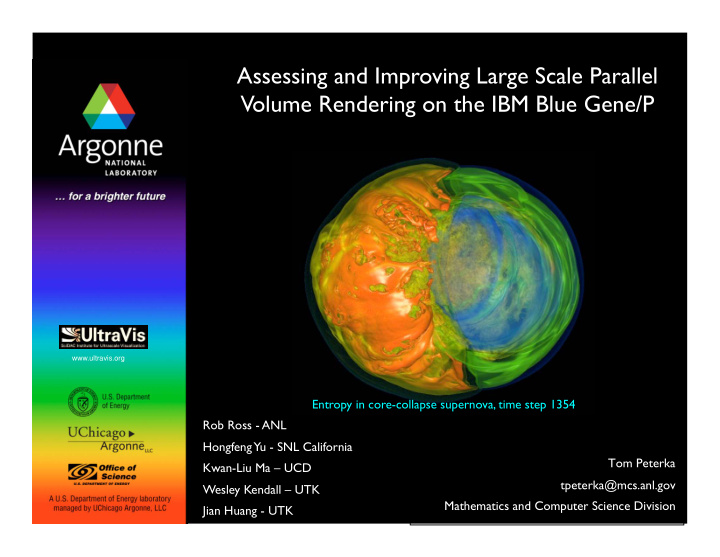 assessing and improving large scale parallel volume