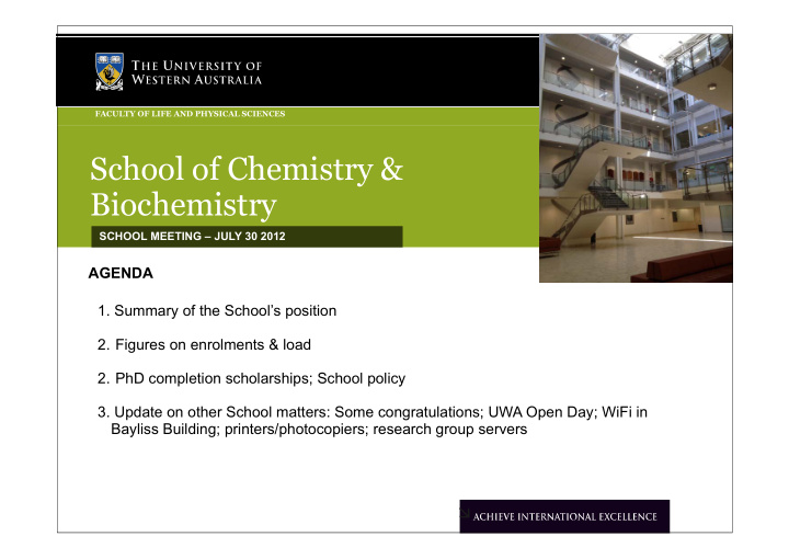school of chemistry amp biochemistry