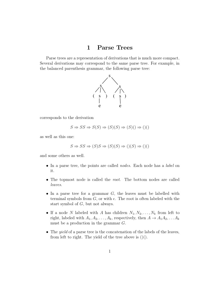 1 parse trees