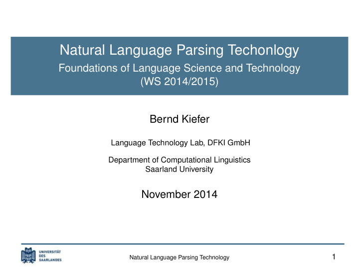 natural language parsing techonlogy
