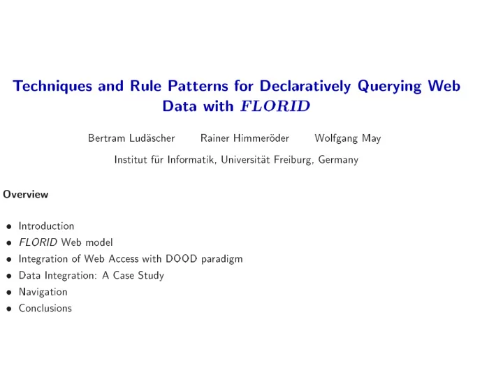 t echniques and rule p atterns fo r decla ratively