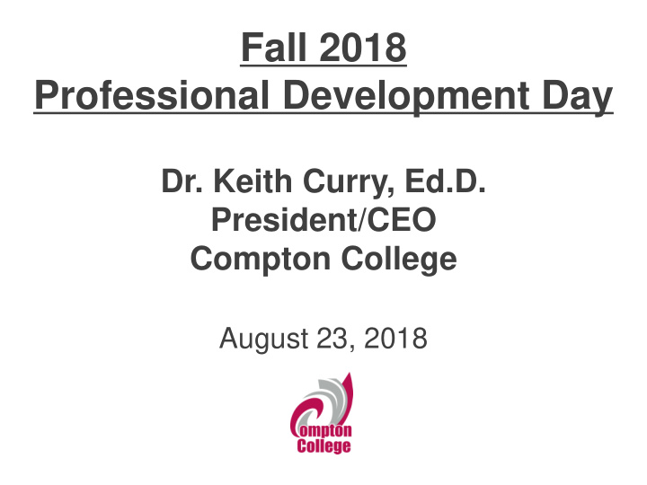fall 2018 professional development day
