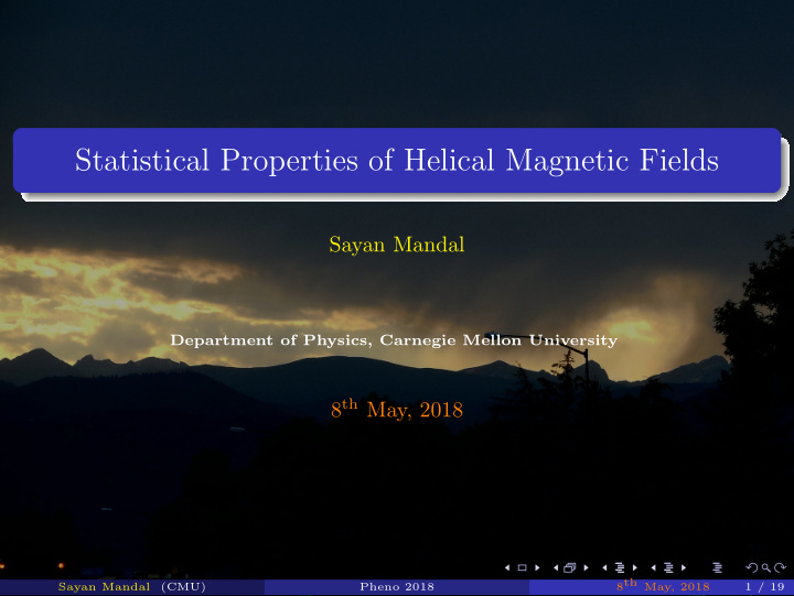 statistical properties of helical magnetic fields