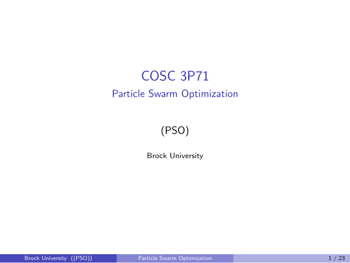 cosc 3p71