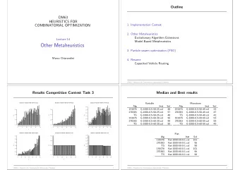 Other Metaheuristics  3. Particle swarm optimization (PSO)  Marco Chiarandini  4. Resume  Capacited