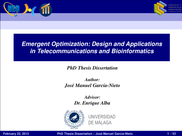 emergent optimization design and applications