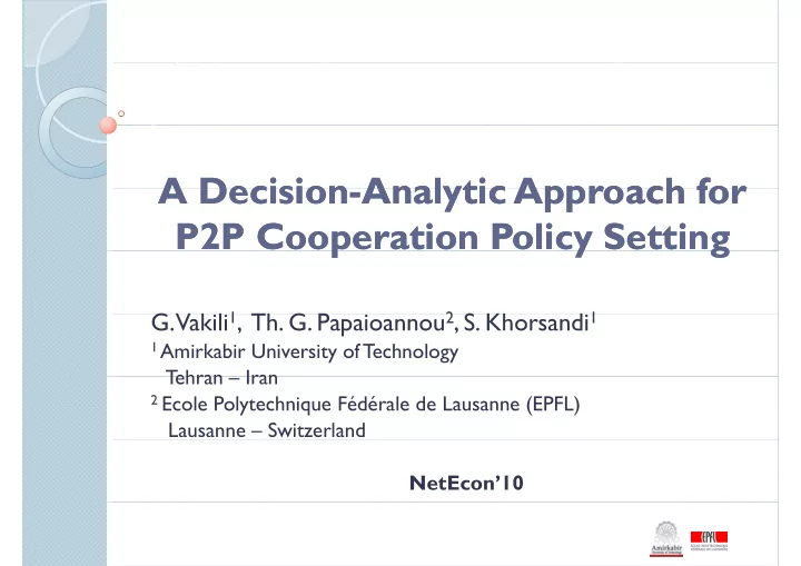 a decision a decision a decision analytic approach for a