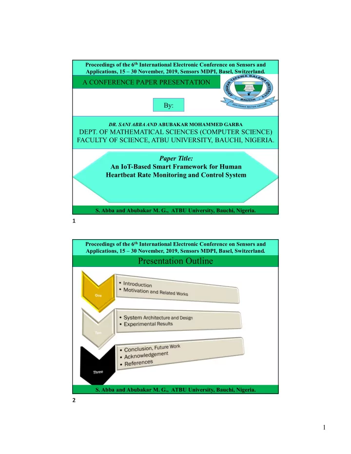 presentation outline
