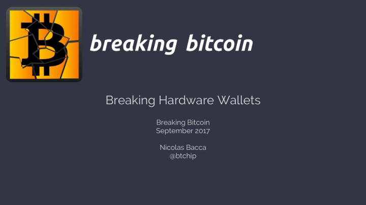 breaking hardware wallets