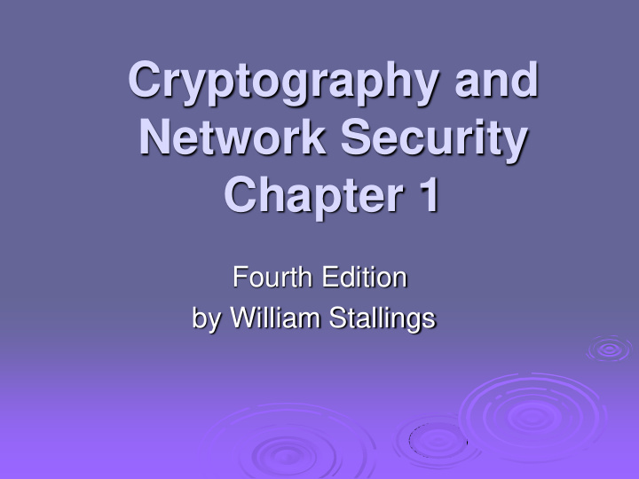 cryptography and network security chapter 1