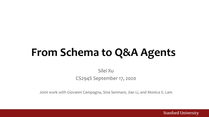 from schema to q a agents