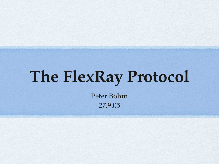 the flexray protocol