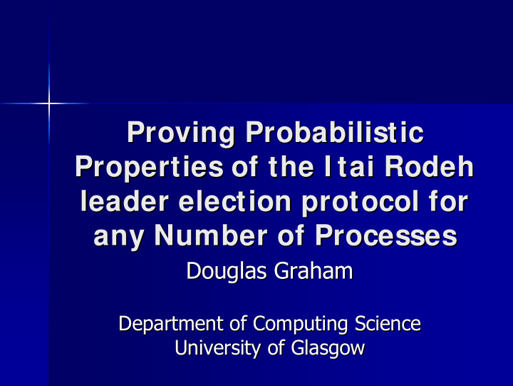 proving probabilistic proving probabilistic properties of