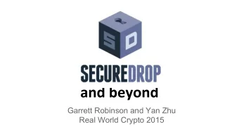 Garrett Robinson and Yan Zhu  Real World Crypto 2015  Goal  i dunno how  to PGP  [encrypted]