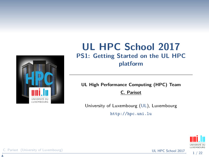 ul hpc school 2017