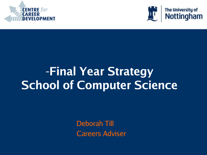 final year strategy school of computer science