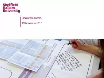 Doctoral Careers  29 November 2017  Housekeeping  Doctoral Careers - Outline for today  10:00
