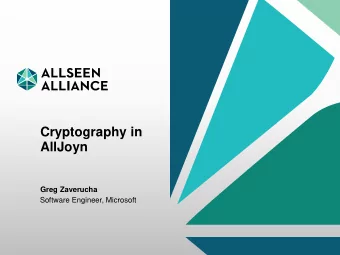 AllJoyn  Greg Zaverucha  Software Engineer, Microsoft  10 November 2015  AllSeen Alliance  1