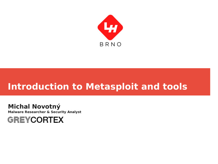 introduction to metasploit and tools