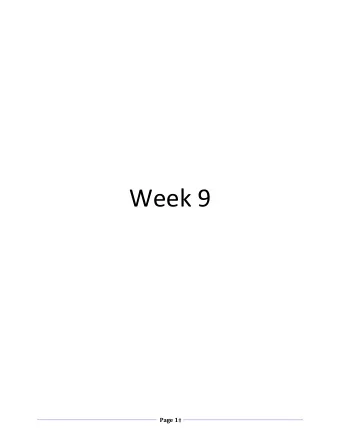 Week 9 Page 1  Lab Session Activities Homework assignment #9 Team Homework Assignment #9