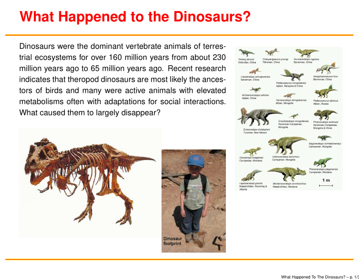 what happened to the dinosaurs