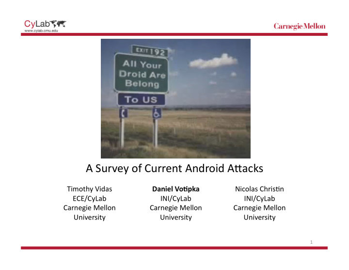 a survey of current android abacks