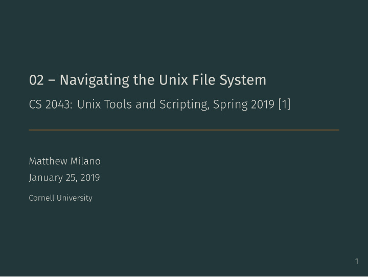 02 navigating the unix file system