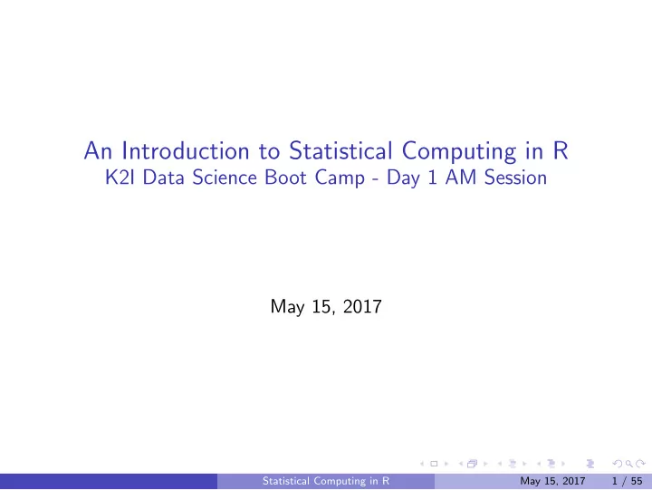 an introduction to statistical computing in r