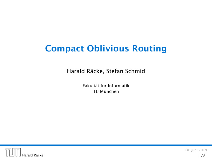 compact oblivious routing