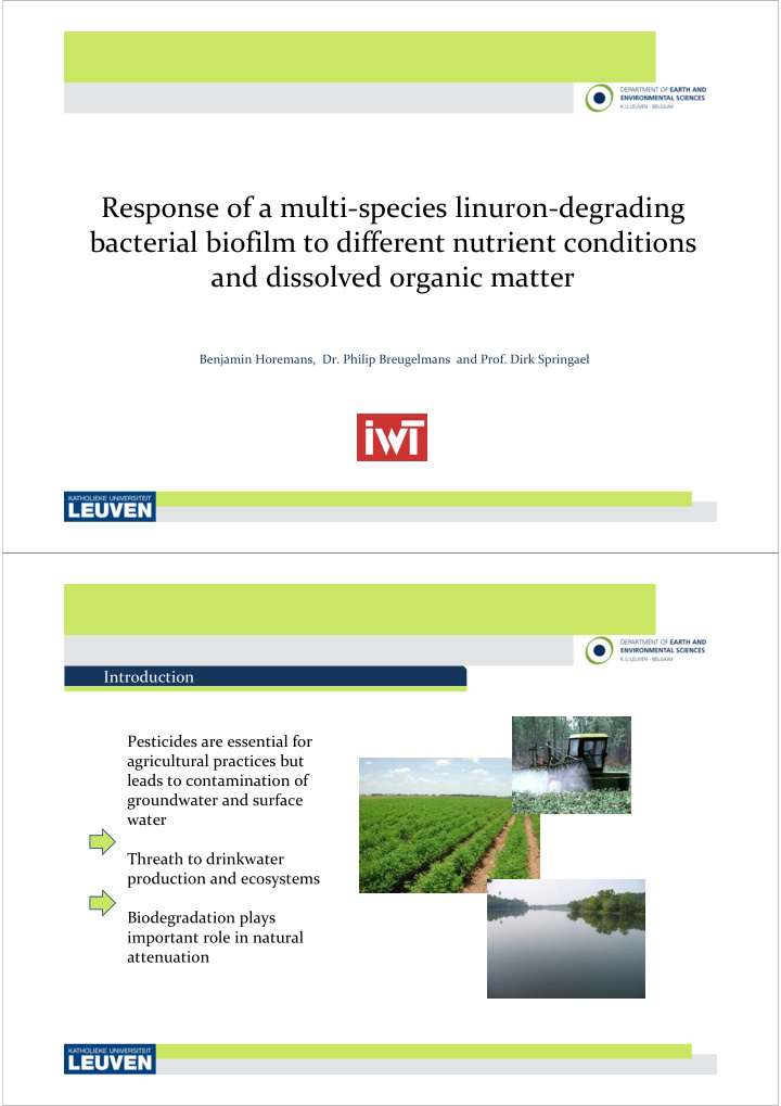 response of a multi species linuron degrading bacterial