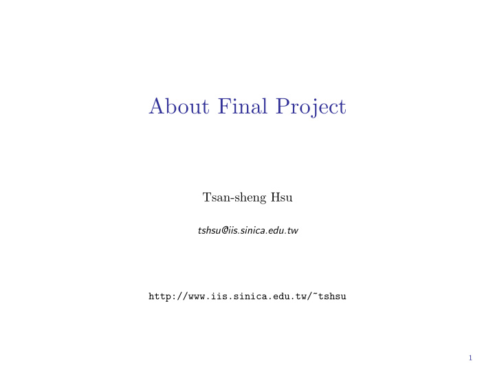 about final project