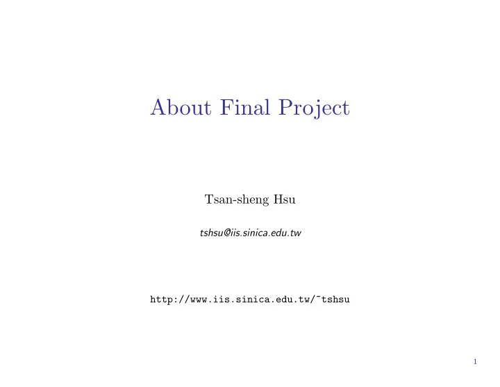 about final project