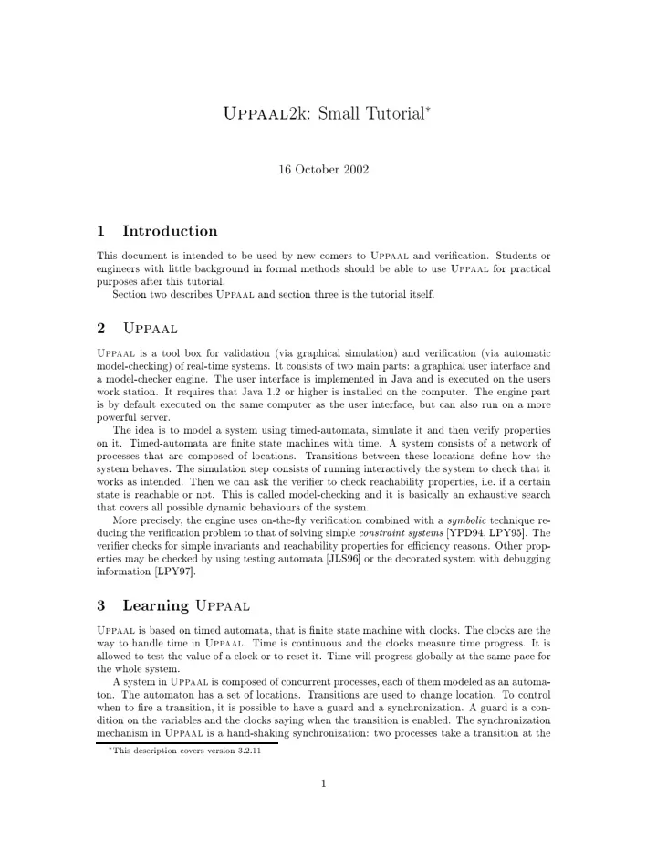 aal 2k small t utorial upp 16 o tob er 2002 1 in tro du